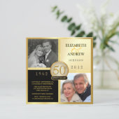 Wedding Anniversary Then & Now Photo Invitations | Zazzle