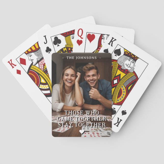 Wedding Anniversary Valentines Day Romantic Custom Poker Cards (Back)