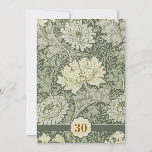 wedding anniversary vintage flowers invitation (Front)
