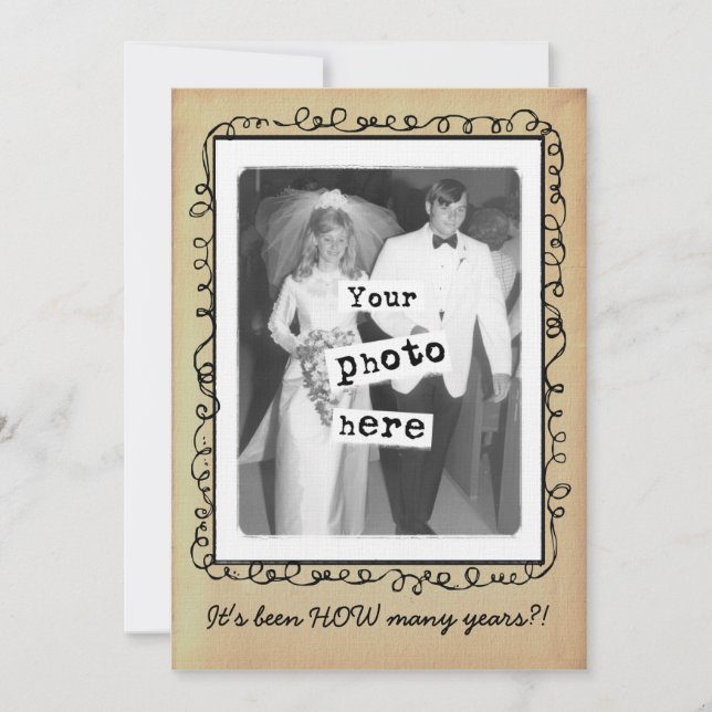 Wedding Anniversary Vintage Photo Template (Front)