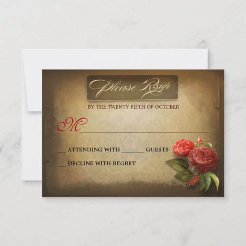 Wedding Anniversary vintage shabby RSVP cards