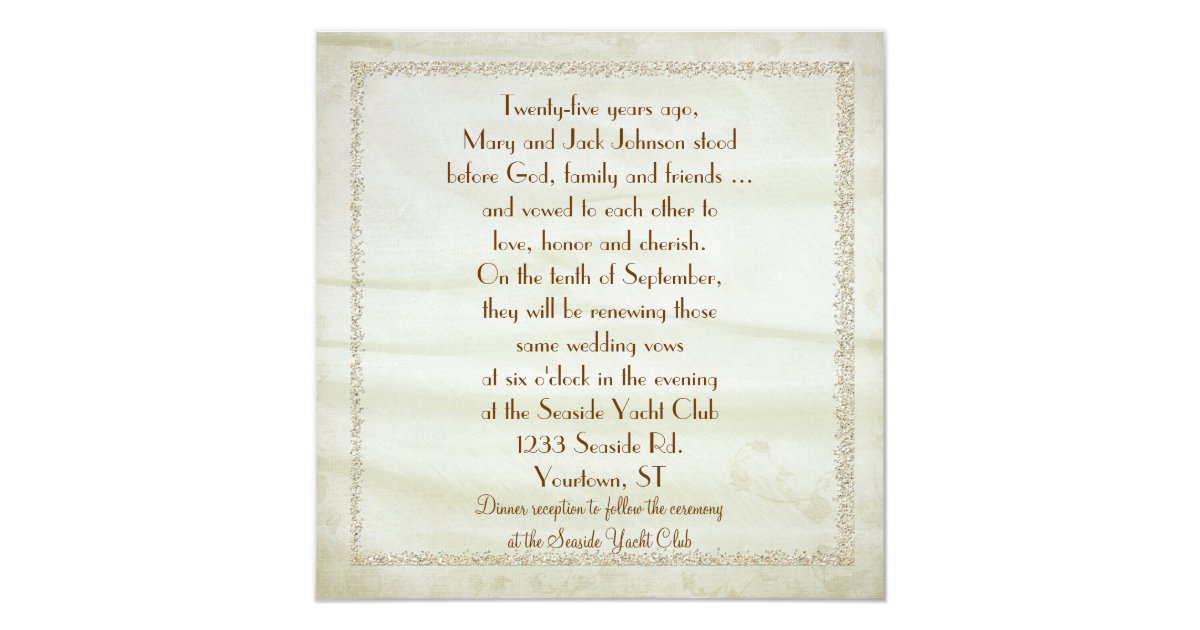 Wedding Anniversary Vow Renewal Card | Zazzle