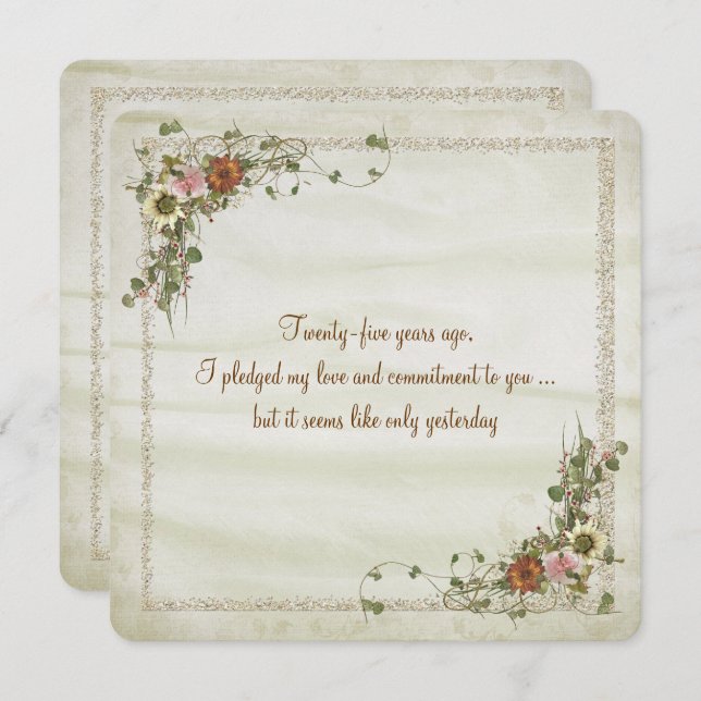 Wedding Anniversary Vow Renewal Invitation (Front/Back)
