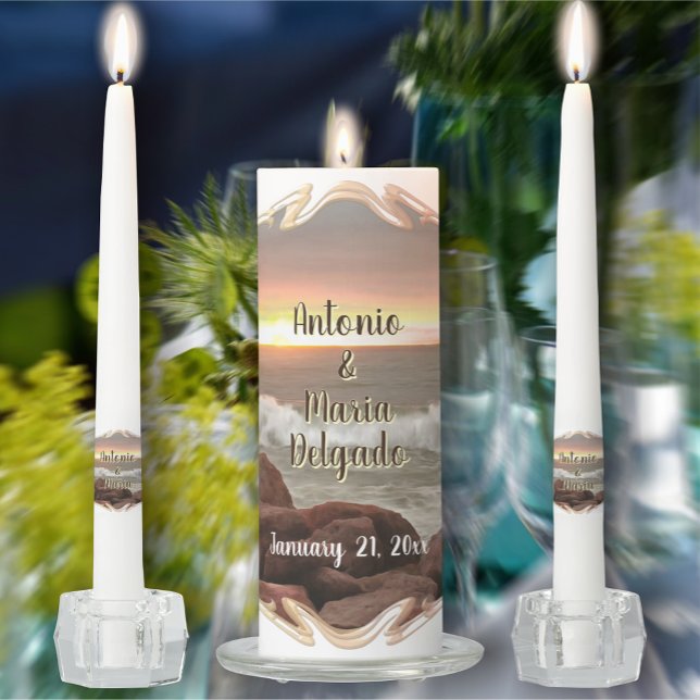 Wedding Anniversary Waves 0893 Unity Candle Set (Creator Uploaded)