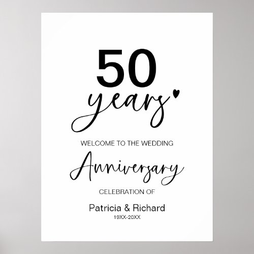 Wedding Anniversary Welcome Sign