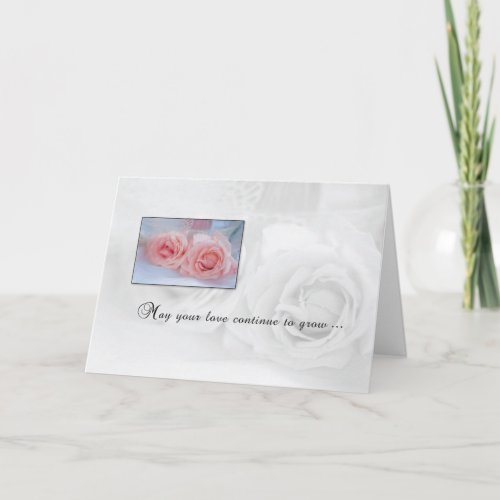 Wedding Anniversary Wishes With Pink Roses Card