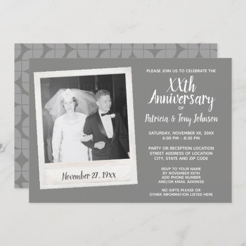 Wedding Anniversary with Vintage Photo Invitation