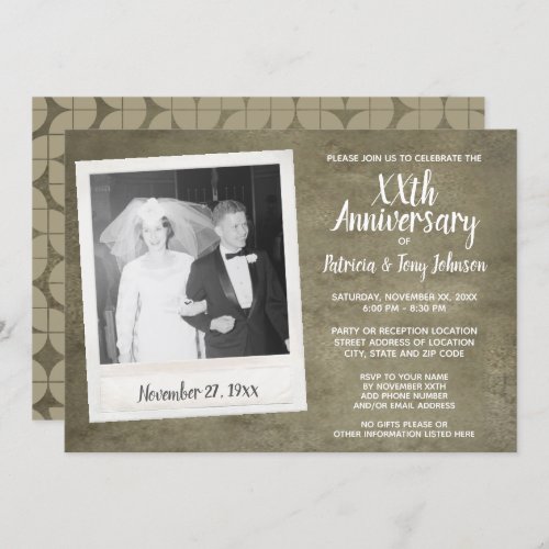 Wedding Anniversary with Vintage Photo _ parchment Invitation