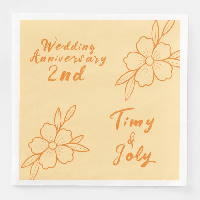 wedding annivesary paper dinner napkins (Front)