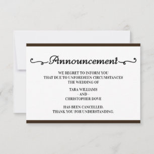 Wedding Announcement Cancellation Cards