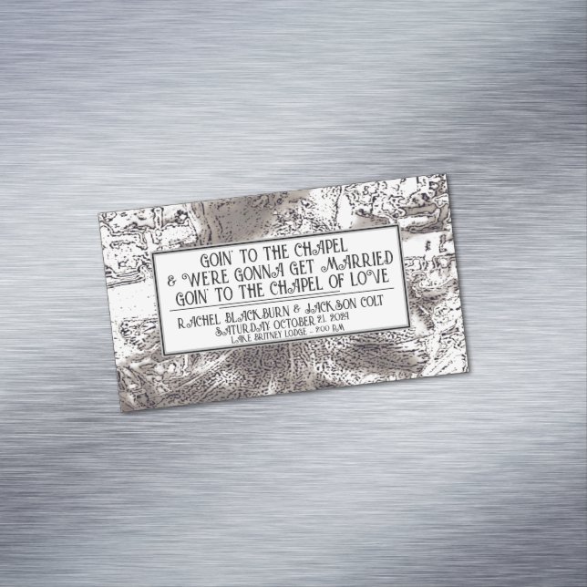 "Wedding Announcement Favors" Business Card Magnet (In Situ)