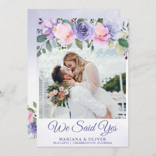 Wedding Announcement Modern Pink Floral