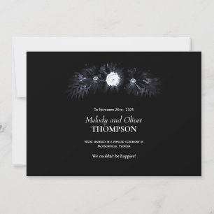 Wedding Announcement Moody Black Floral