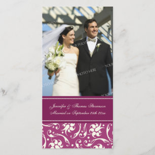 Wedding Announcement Photo Card Cream and Pink