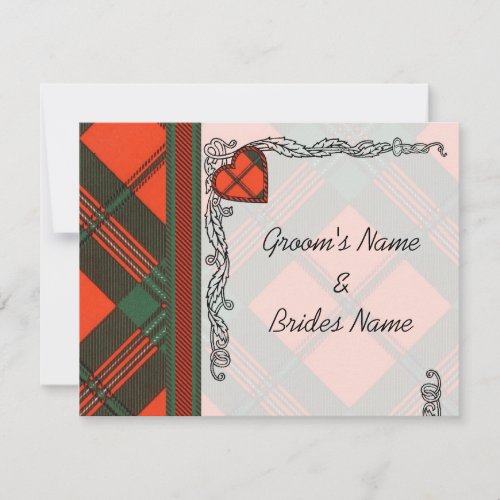 Wedding  Announcement RSVP Invitation Scott Tartan