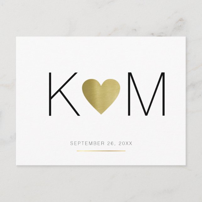 wedding announcement, simple and clear white announcement postcard (Front)