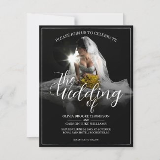 Wedding Announcement with Sitting Bride - Classic