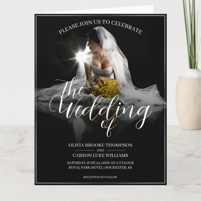 Wedding Announcement with Sitting Bride - Classic  (Front)