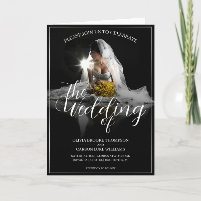 Wedding Announcement with Sitting Bride - Classic  (Front)