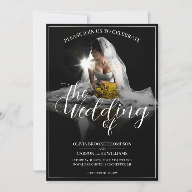 Wedding Announcement with Sitting Bride - Classic  (Front)