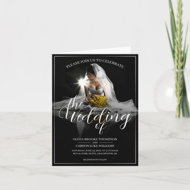 Wedding Announcement with Sitting Bride - Classic  (Front)