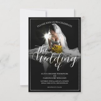 Wedding Announcement with Sitting Bride - Classic