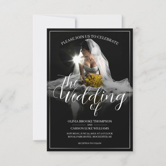 Wedding Announcement with Sitting Bride - Classic  (Front)