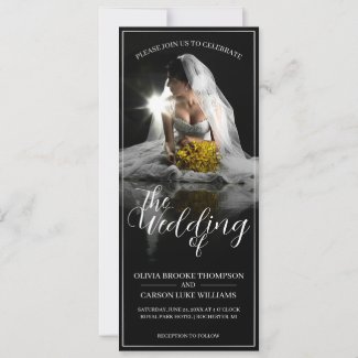 Wedding announcement with sitting bride - Classic