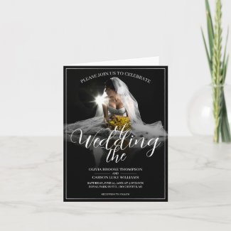 Wedding Announcement with Sitting Bride - Classic 