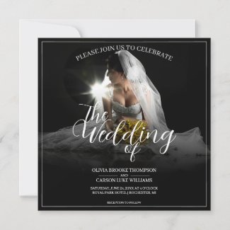 Wedding Announcement with Sitting Bride - Classic