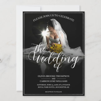 Wedding Announcement with Sitting Bride - Classic