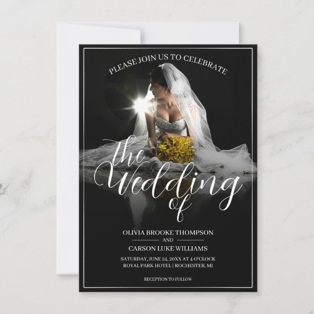 Wedding Announcement with Sitting Bride - Classic  (Front)