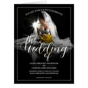 Wedding Announcement with Sitting Bride - Classic Card