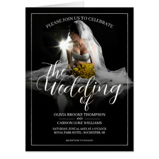 Wedding Announcement with Sitting Bride - Classic  Card