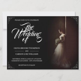 Wedding announcement with standing bride - Classic