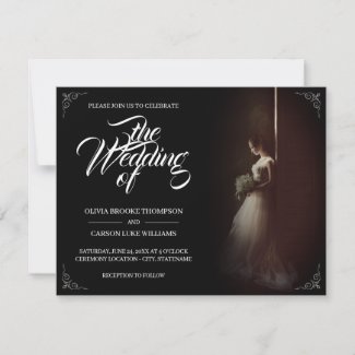 Wedding announcement with standing bride - Classic