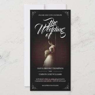 Wedding announcement with standing bride - Classic