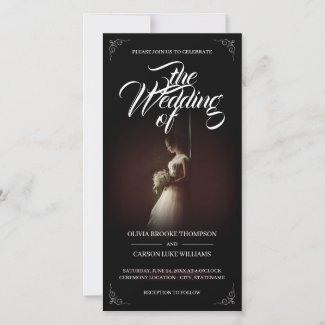 Wedding announcement with standing bride - Classic