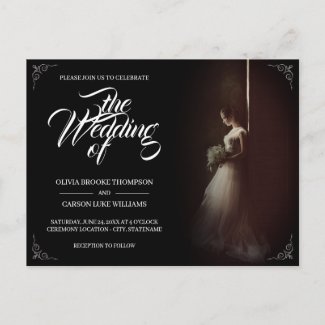 Wedding announcement with standing bride - Classic