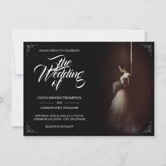 Wedding announcement with standing bride - Classic