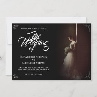 Wedding announcement with standing bride - Classic