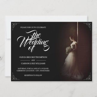 Wedding announcement with standing bride - Classic