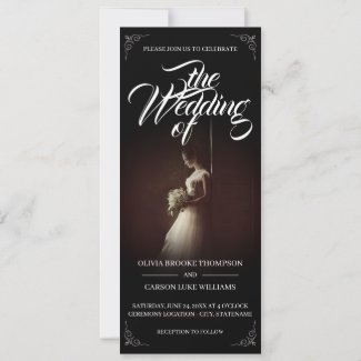 Wedding announcement with standing bride - Classic