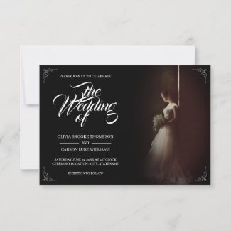 Wedding announcement with standing bride - Classic