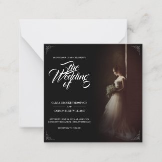 Wedding announcement with standing bride - Classic