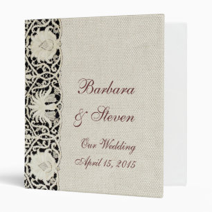 Wedding Antique Lace Linen White Classic Pretty Binder