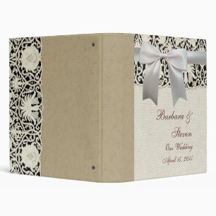 Wedding Antique Lace Linen White Classic Pretty Binder