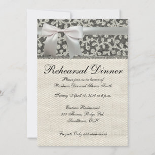 Wedding Antique Lace Linen White Classic Pretty Invitation