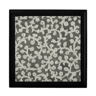 Wedding Antique Lace Linen White Classic Pretty Keepsake Box