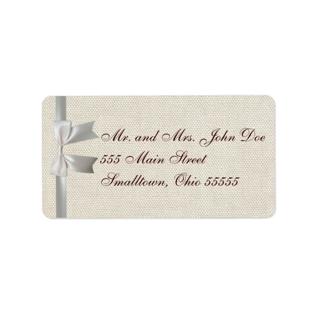 Wedding Antique Lace Linen White Classic Pretty Label (Front)